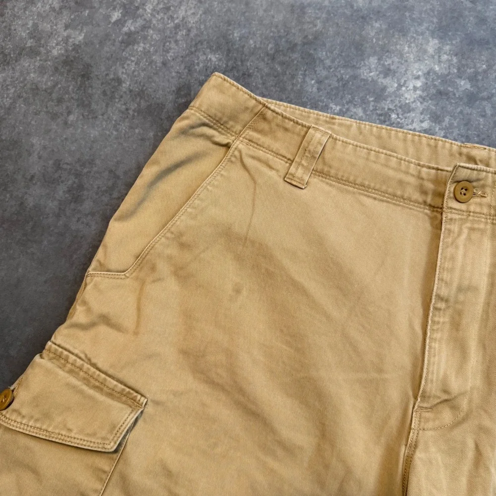 The North Face Mens Cargo Shorts Size 38 Tan Khaki Cotton Twill Hiking Outdoor